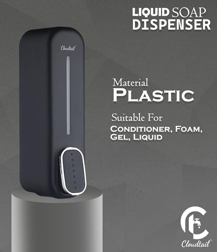 Image of Soap Dispenser|Dolphin|Hand Wash|Gel|Foam|DishWash|Liquid|Lotion|Shampoo|Sanitizer|Conditioner|Wall Mount|Ideal for: Kitchen|Bathroom|Material: ABS-Plastic|Size: 400ml|Color: Black|Set of 1