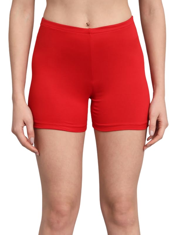 Image of Women's Workout Yoga Athletic Running Dance Gym Shorts High Waist Cheerleader Volleyball Short Pants Red