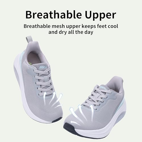 Image of Wide Toe Box Shoes Women Arch Support Walking Shoes for Plantar Fasciitis Wide Width Orthotic Tennis Sneakers