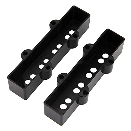4Pcs Yootones Bass Pickup Covers Neck/Bridge Compatible With 4 String Jazz J Bass Guitar Musical Instrument Parts (Black) #TOP2