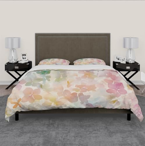 Housse de couette aquarelle colorée 220x240cm douce à motif végétal