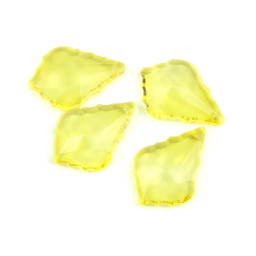 XIANGGUA 38/50mm 10~100pcs Colorful Crystal Maple Leaf Glass Lighitng Chandelier Prism Parts Crystal Chandelier Pendants For Home Decor(Topaz,50mm 60pcs)