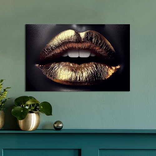 Décoration sexy femme en toile dorée tableau pour chambre adulte