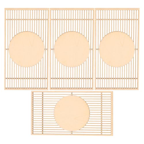 4 Pièces Mini Paravent en Bois pour Modèle De Bâtiment Miniature, Accessoires De Décoration Intérieure, Artisanat Fin Et Polyvalent pour Scènes DIY