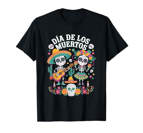 Dia de los Muertos Crâne en sucre Squelette Jour des morts T-Shirt