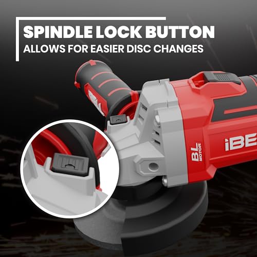 Image of iBell BA20-25 4.0Ah (BMC) Cordless Angle Grinder Brushless|20V Max|100mm /4inch Disc|3-Speed (5000 /6500 /8500 RPM)|Lightweight- Ideal for Cutting, Grinding, and Polishing