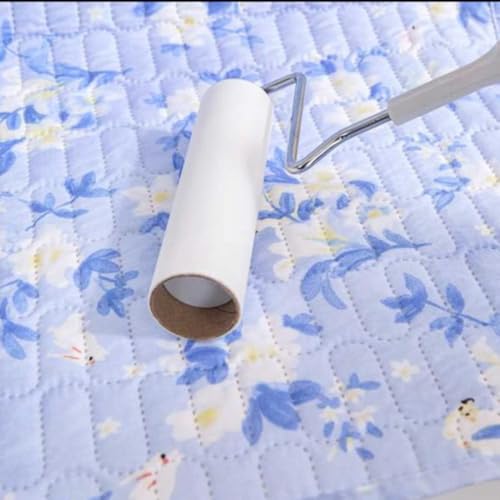 Image of HOMETHREADS Premium Cotton Chair Cover Set | Soft & Comfortable Seat Covers with Anti-Skid Non-Slip Backing + Waterproof Dining Table Cover (150x240 cm) White SkyBlue, 8 Chair Covers + 1 Table Cover