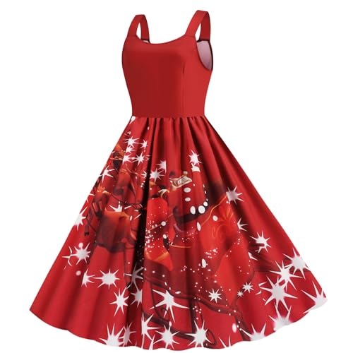 Image of Sister Amy Girl Printed Elastic Sleeveless Shaping Breathable Camisole Skater Dress