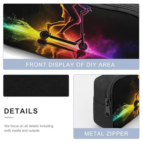 Scooter Sport Rainbow Silhouette Large Travel Backpacks Carry on Backpack Weekender Bag with 2 Storage Pockets for Men And Women4