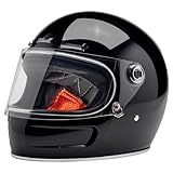 Biltwell Gringo SV Gloss Black Motorcycle Helmet ECE R22.06 DOT (Large)