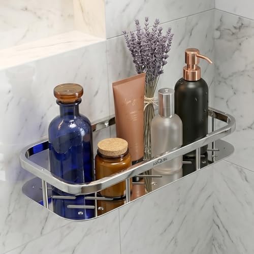Image of ARQUIN Bathroom Shelf Storage Organizer 5x12 Inch | 304 Grade Stainless Steel Bathroom Racks & Shelf | Wallmount Shelf for Bathroom Accessories Set Storage Shelves for Kitchen Shelves & Racks