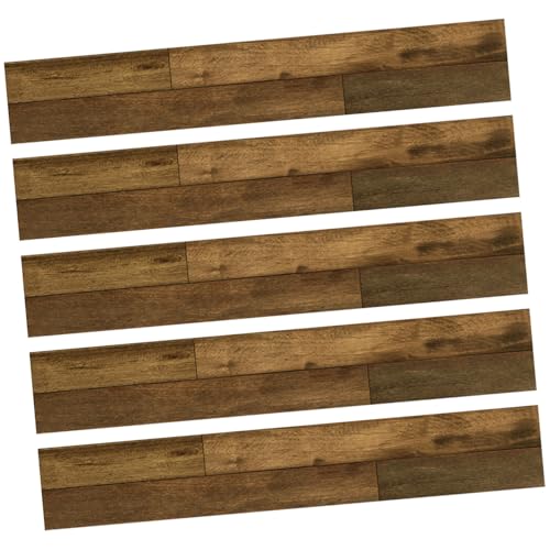 Dalles de sol autocollantes PVC (lot de 5 pièces) effet plinthes pour rénovation rapide