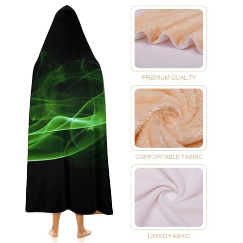 Couverture portable cape à capuche verte fumée plaid abstrait