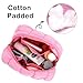 E-Tree Cute Makeup Bag,Quilted Cosmetic Bag for Women,Make up Pouch for Purse,Toiletry Zipper Pouch,Checkered Bag,Travel Case,Storage Pouches for Organization (Pink)