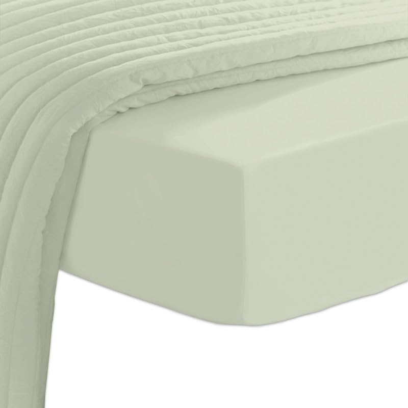 Pizuna Drap percale ajusté 100% coton 400 fil, sage clair