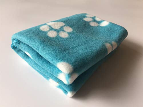 Wowowmeow Pet Blanket Paw Print Warm Dog Cat Fleece Blankets Soft Sleep Mat Bed Cover For Kitten Puppy And Other Small Animals (S, Blue) #TOP2