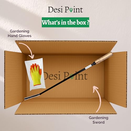 Image of Desi Point Handmade Grass Sword for Gardening - Manual Grass Cutter Tool | Weed Remover Knife for Lawn | Ghas Katne Ki Talwar | One-Handed Use