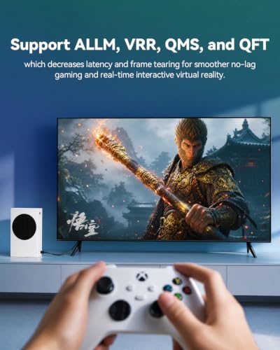 Image of FIBBR HDMI 2.1 Cable 10 ft 8K@60Hz 4K@120Hz 48Gbps VRR ALLM HDR eARC | High Speed, Reliable HDMI Cord for Gaming Console (PS5 /Xbox etc.) /Projector /Home Theater /TV /Monitor /Computer