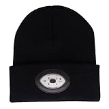 Mofek Unisex Mütze / Beanie mit 6 LEDs, wiederaufladbar, Taschenlampe, Winter, Hut, für Angeln, Laufen, Klettern