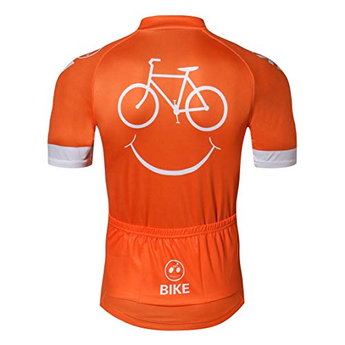 Men\'s Cycling Jerseys Bike Jersey MTB Jersey Zip Mountain Road Clothes Bicycle top Shirts Summer Pro Team Racing Cycle Jersey for Men Breathable Quick Dry Orange Size L - Thumbnail 3