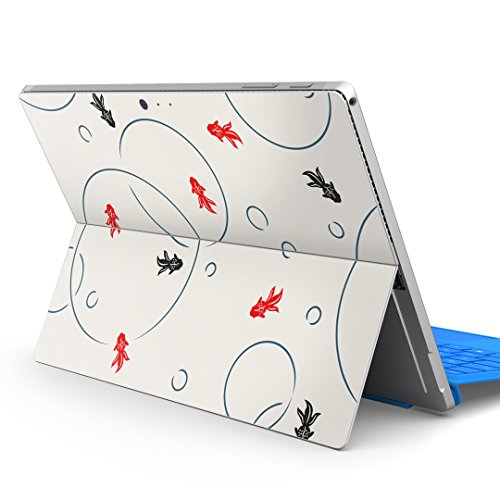 igsticker Surface pro7 (2019) pro6 pro2017 pro4 専用 スキンシール サーフェス ノートブック ノートパソコン カバー ケース フィルム ステッカー アクセサリー 保護 008432 アニマル 夏 金魚 赤 レ