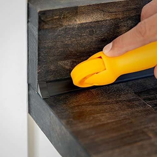 Image of InstaTrim End Caps - 10 Black 3 /4 inch Wide Caulk Strip End Cap Pieces - Trim for Corners - Paintable | Ten paintable black end caps finish exposed ends on compatible 3 /4 in InstaTrim flexible trim for a clean home installation.