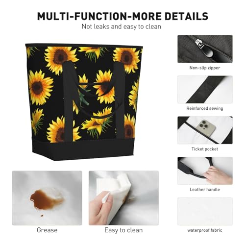 Sunflower Insulated Tote Bag – Premium Insulation, Leakproof & Durable, Ideal For Grocery Shopping, Picnics, Food Delivery & Travel4