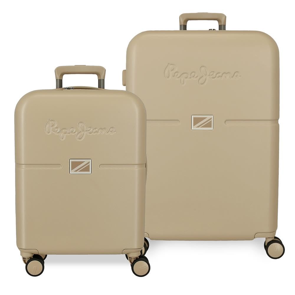 Pepe Jeans Accent Cabin Suitcase, Beige, 55 x 40 x 20 cm, Suitcase Set