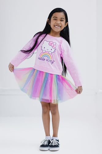 Hello Kitty Girls French Terry Tulle Dress Toddler to Big Kid Sizes (2T - 14-16)2
