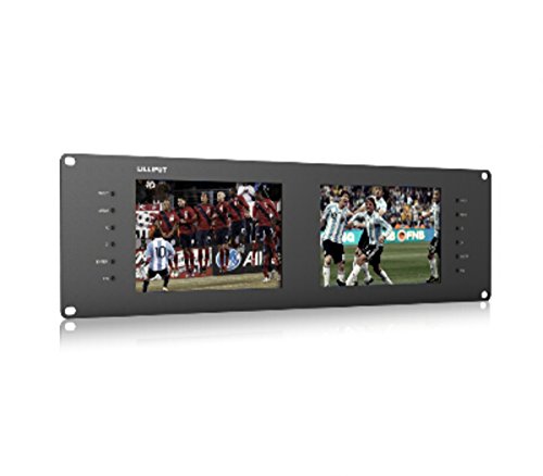 LILLIPUT RM-7028S Dual 7Monitores Rack 3RU con Dual 7 IPS Pantallas, Fauna y SD, HD y 3G-SDI Video a 3RU Monitor de Rack