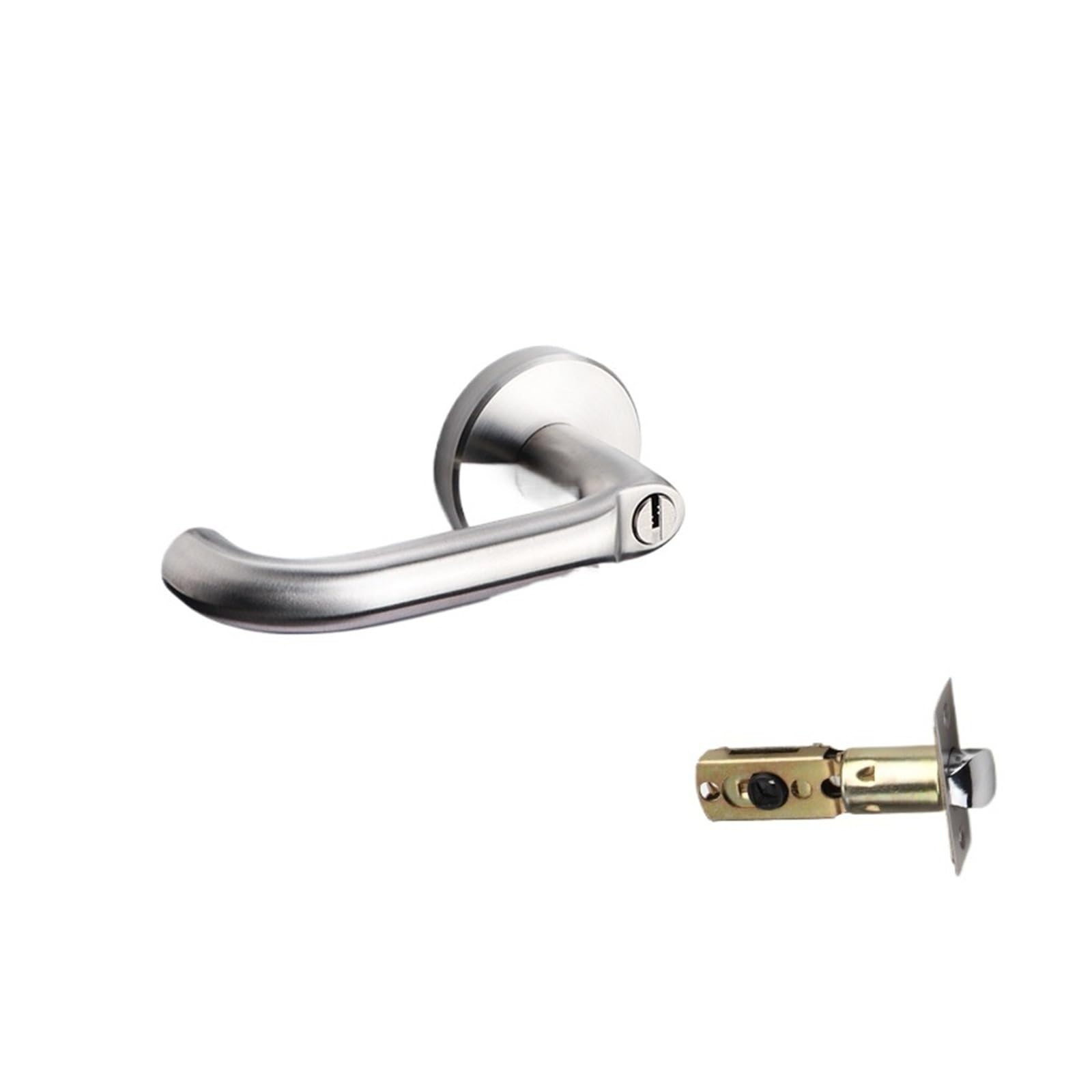 Sjloynwq 8817-With Key Stainless Steel Door Lock With Key Silent Handle Home Use(8817-With Key)