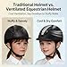 Horse Riding Helmet for Kids Youth: Adjustable Equestrian Helmet with Ventilation for Boys & Girls (Ages 6+) - Lightweight Safety Headgear for Schooling & Outdoor Riding (Fits 20.8