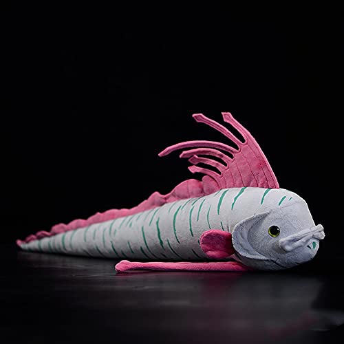 Simulation Oarfish Plush Toy -Grey Long Real Life Oarfish Ribbon Fish Chimera Stuffed Toys, Super Soft Realistic Sea Creatures King of Herring Ocean Animal Toy, Gift Collection for Kids, 26Inch