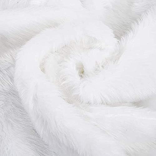White Christmas Tree Skirt Fur White Furry Tree Skirt Large Christmas Tree Skirt 60 inch Xmas Tree Skirt Faux Fur Snow Christamas Tree Skirt Christmas Decorations (60 inches)