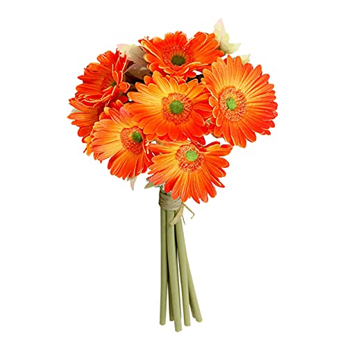Ensemble de 7 Fleurs de Gerbera Artificielles en Latex, Fausses Fleurs Multicolores, Bouquet de Fleurs de Simulation pour la Décoration de la Cuisine de la...