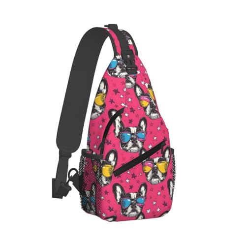 Sac à dos bandoulière bouledogue pour homme femme voyage randonnée
