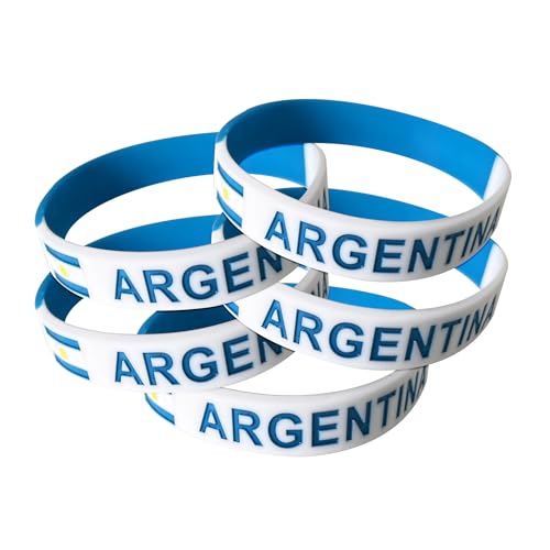 TARIFA UNITED Silikon Armbänder 5er Pack Argentinien Flagge Manschette Unisex Armband