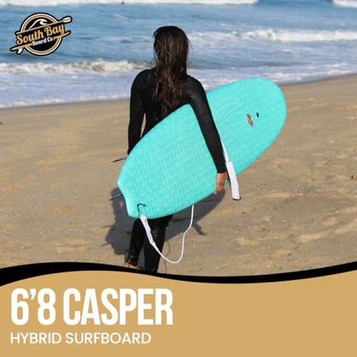 South Bay Board Co. - 4\'10 / 5\'5 / 6\' / 6\'8 / 7\'7 / 8\'4 / 9\'6 Hybrid Surfboards - Shortboard & Longboard - Wax-Free Soft-Top Surfboard + Hard Epoxy Bottom Deck - Patented Heat Damage Prevention System