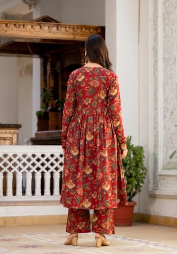Image of FABNEX Kurta Set for Women | Women Kurta Pant Set |Cotton Blend Regular Women Kurti (Mix Kurta Set)