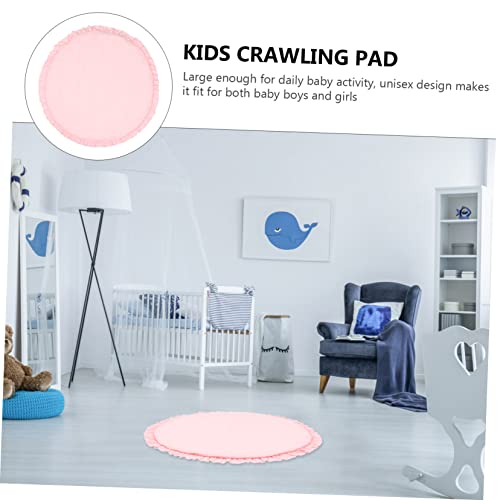 Kisangel Ronde Klimmat Peuter Speelkleed Circulaire Tapijten Cartoon Tapijten Kids Crawling Pad Baby Speelkleed Peuter Speelhuisje Benodigdheden Katoen Roze Peuter Vloerkleed Kids Katoen - Afbeelding 4