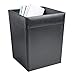 Dacasso Black Leather Waste Basket