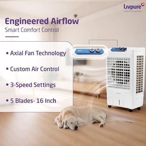 Image of Livpure KoolBliss Neo Desert Cooler 50L |471 Sq. Ft. Area Coverage| 43Ft. Poweful Air Throw|Inverter Compatible|3 Speed Control|Axial Fan Technology| 2 Yrs Motor Warranty & 1 Yr Comprehensive (White)