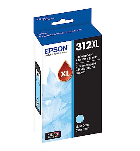 Image of Epson 312 Claria Photo HD Ink High Capacity Light Magenta & Light Cyan Cartridges (T312XL620-S & T312XL520-S) Bundle