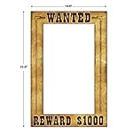 Beistle Western Wanted Photo Fun Frames – 2 Pack Lightweight Cardstock Paper Picture Booth Prop for Wild West, Cowboy, Rodeo, Desert Saloon Themed Party Supplies, Not a Sturdy Frame, 23½" x 15½" - Image 2