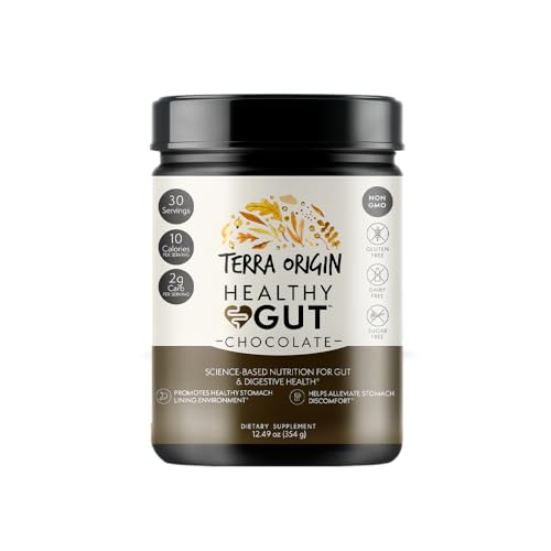 Terra Origin TEO00766 Healthy Gut Chocolate | 30-Servings With L-Glutamine, Zinc, Glucosamine, Slippery Elm Bark, Marshmallow Root And More! cover
