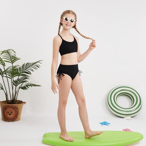 Weixinbuy Girls Swimsuits Summer Bathing Suit for Teens Girls 2 Piece Bikini Set Solid Beach Swimsuit Swimwear for Girls3
