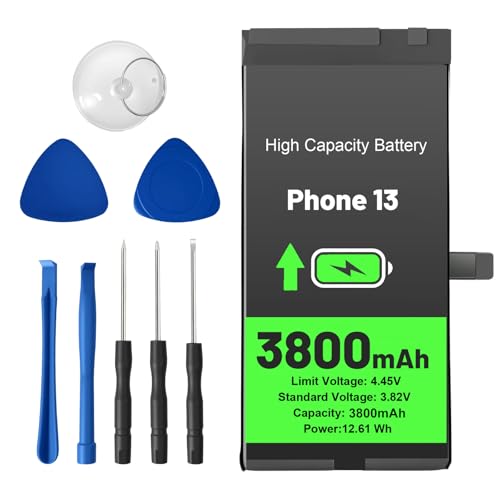 Akku für Phone13 Akku Ersatz 3800 mAh Lithium-Polymer mit Reparaturwerkzeug kompatibel mit 13/13 Pro langlebig und sicher