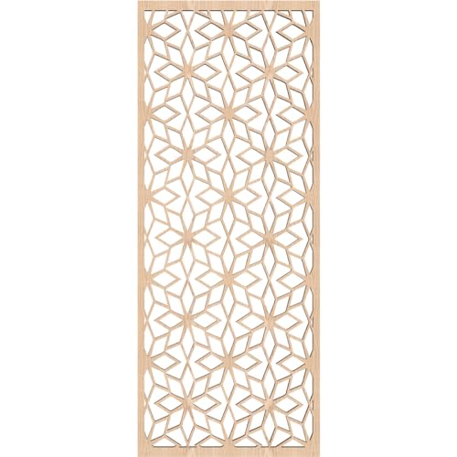 Image of 11 3 /8 inchW x 29 3 /8 inchH x 3 /8 inchT Lake Decorative Fretwork Wood Wall Panels, Red Oak