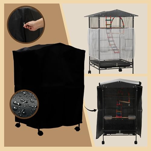 Large Parakeet Cage,Small Bird Cage,Cockatiel Cage for Birds with Covers,Parrot Cage Accessories for Finch,Cockatiels,Conure Bird,Budgie,Pigeon,Canary,Lovebird,Quaker (Meduim Birdcage) - Image 3