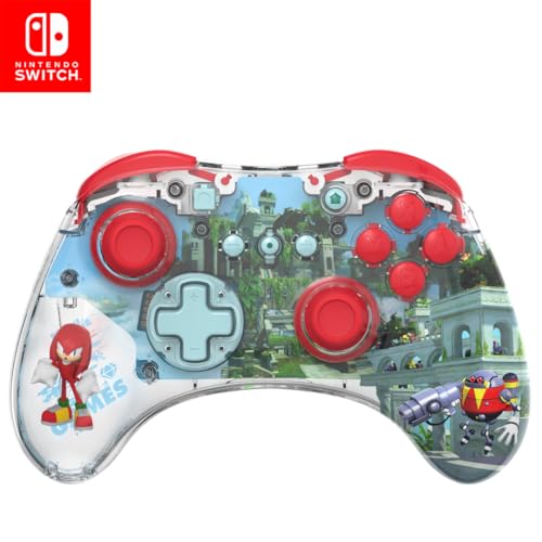 Image of PDP REALMz Wireless Nintendo Switch Pro Controller, Customizable LED, Rechargeable Battery Power, 30 Foot Range, Licensed by Nintendo and SEGA: Sonic Superstars (Knuckles Sky Sanctuary Zone)